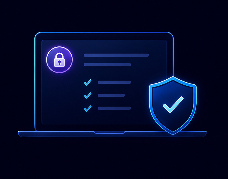 Guided vendor onboarding checklist on a laptop