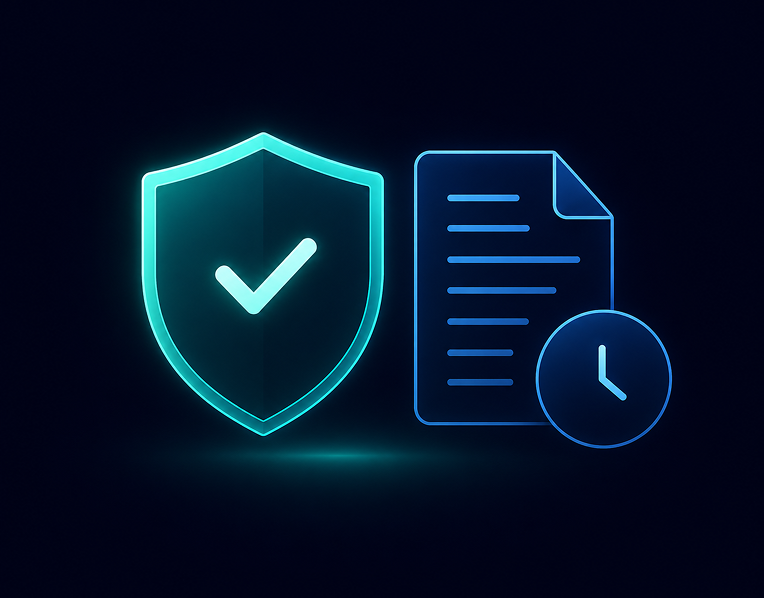 Shield with a timestamped audit document