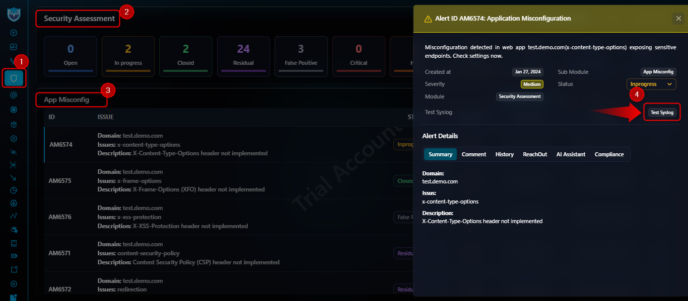 App Misconfiguration screenshot