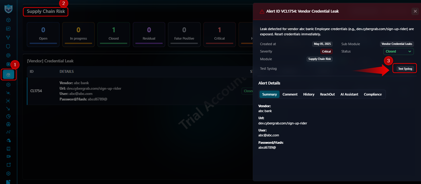 Vendor Credential Leaks screenshot